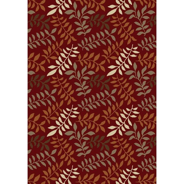 Concord Global 3 ft. 3 in. x 4 ft. 7 in. Chester Leafs - Red 97804